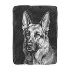 German Shepherd Charcoal sherpa blanket by Tritan, front