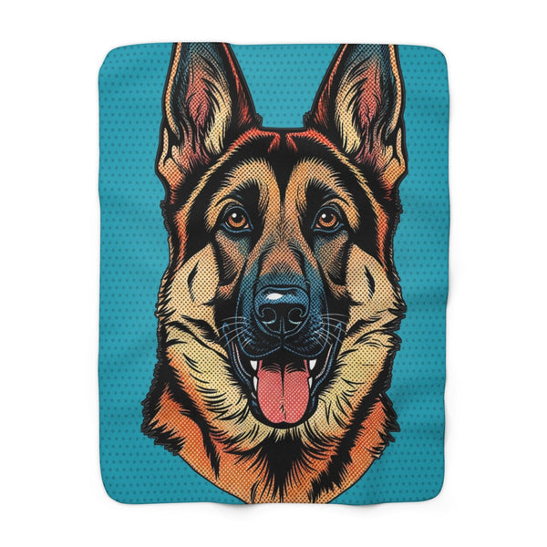 German Shepherd Comic Pop Art Throw Blanket | Premium Dog Prints | Tritan