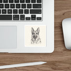 German Shepherd Graphite vinyl sticker by Tritan, on a laptop