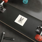 German Shepherd Graphite vinyl sticker by Tritan, on a skateboard