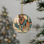 German Shepherd Halloween Poster ceramic ornament by Tritan, context