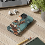 German Shepherd Halloween tough phone case by Tritan, on a desk