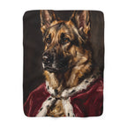 German Shepherd Kings & Queens sherpa blanket by Tritan, front