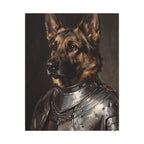 German Shepherd Medieval Knight canvas print by Tritan, front
