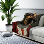 German Shepherd Medieval Knight Portrait Regal Throw Blanket | Premium Dog Prints | Tritan
