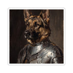 German Shepherd Medieval Knight vinyl sticker by Tritan, front