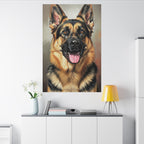 German Shepherd Oil Portrait canvas print by Tritan, desk wall