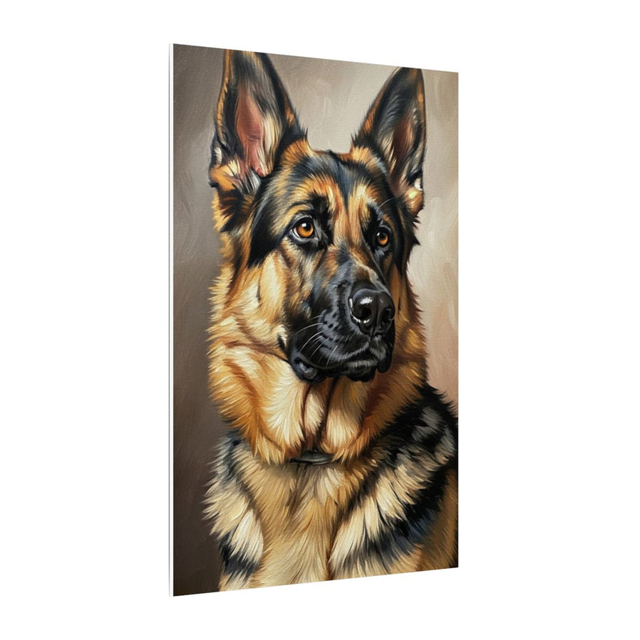 German Shepherd Oil Portrait canvas print by Tritan, side