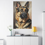 German Shepherd Oil Portrait canvas print by Tritan, desk wall