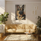 German Shepherd Oil Portrait canvas print by Tritan, sofa wall