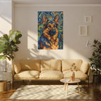 German Shepherd Post-Impressionist canvas print by Tritan, sofa wall