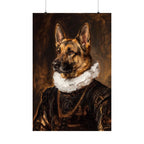 German Shepherd Renaissance Royal matte poster print by Tritan, front