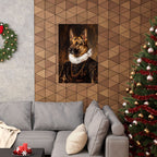German Shepherd Renaissance Royal matte poster print by Tritan, framed on wall