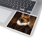 German Shepherd Renaissance Royal vinyl sticker by Tritan, on a laptop