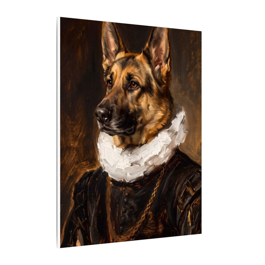 German Shepherd Renaissance Royal canvas print by Tritan, side