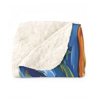 German Shepherd Post-Impressionist sherpa blanket by Tritan, folded