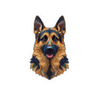 German Shepherd Low Poly vinyl sticker by Tritan, front