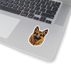 German Shepherd Low Poly vinyl sticker by Tritan, on a laptop