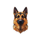 German Shepherd Low Poly vinyl sticker by Tritan, front