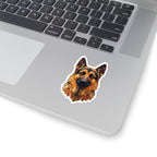 German Shepherd Low Poly vinyl sticker by Tritan, on a laptop