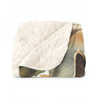 German Shepherd Watercolor sherpa blanket by Tritan, folded