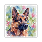 German Shepherd Watercolor vinyl sticker by Tritan, front
