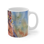 German Shepherd Watercolor ceramic mug by Tritan, right handle