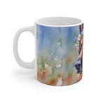 German Shepherd Watercolor ceramic mug by Tritan, left handle