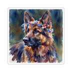 German Shepherd Watercolor vinyl sticker by Tritan, front