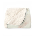 German Shepherd Watercolor sherpa blanket by Tritan, folded