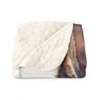 German Shepherd Watercolor sherpa blanket by Tritan, folded