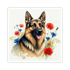 German Shepherd Watercolor vinyl sticker by Tritan, front