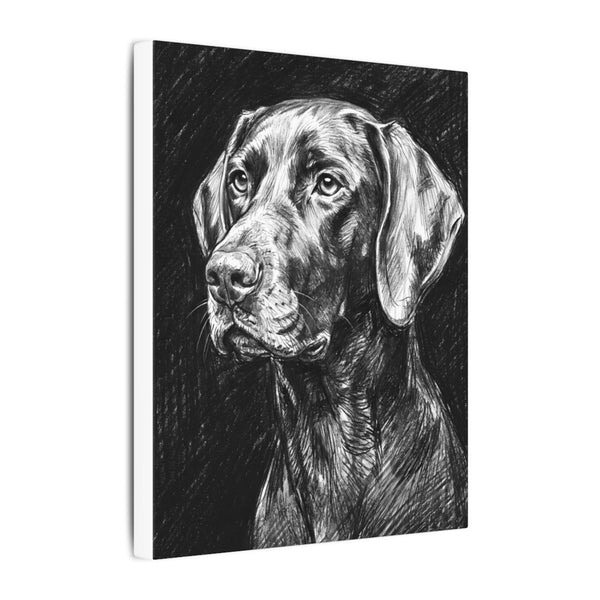 German Shorthaired Pointer Charcoal Portrait Canvas Print | GSP Dog Wall Art Gift
