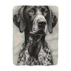 German Shorthaired Pointer Charcoal Portrait Throw Blanket | Premium Dog Prints | Tritan