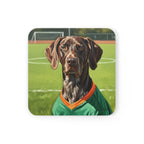German Shorthaired Pointer Coaster | GSP Oil Painting Soccer Portrait | Dog Art Gift | Home Decor for Dog Lovers