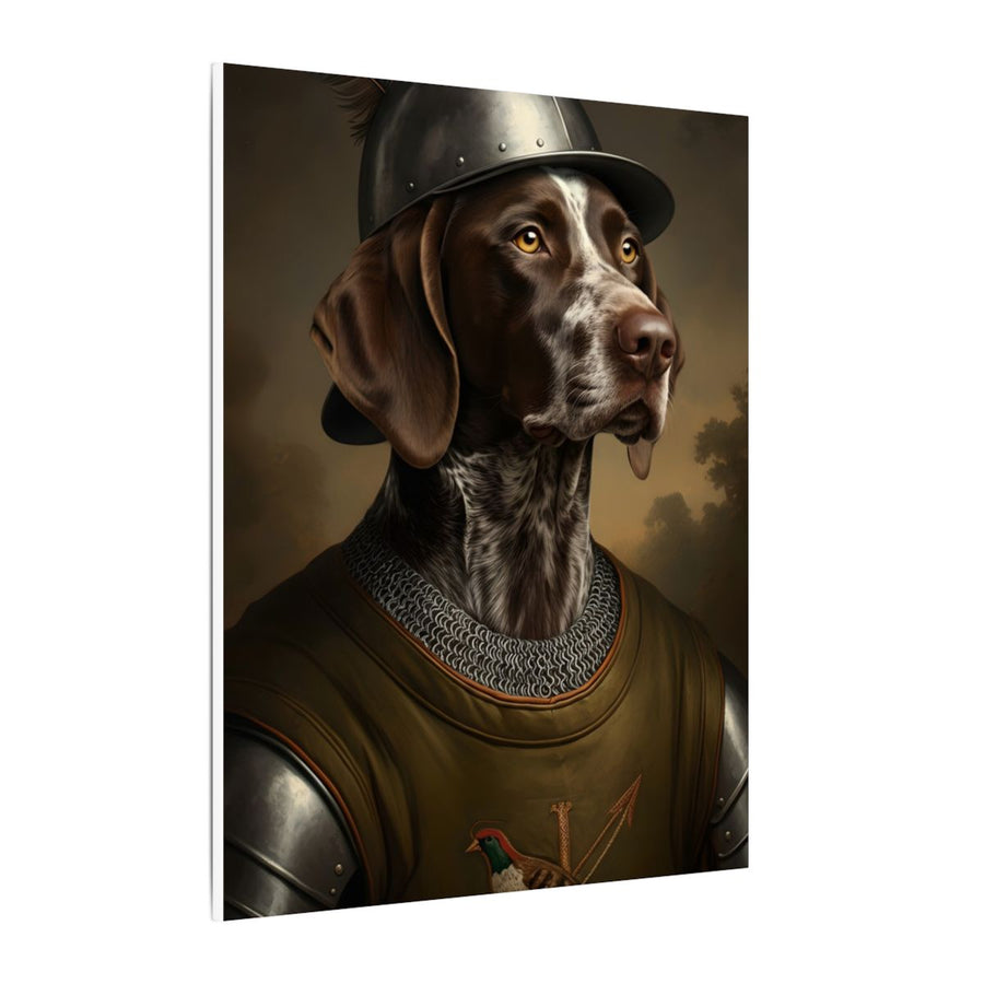 German Shorthaired Pointer Medieval Knight canvas print by Tritan, side