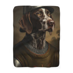 German Shorthaired Pointer Medieval Knight sherpa blanket by Tritan, front