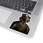 German Shorthaired Pointer Medieval Knight vinyl sticker by Tritan, on a laptop