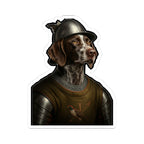 German Shorthaired Pointer Medieval Knight vinyl sticker by Tritan, front
