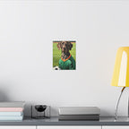 German Shorthaired Pointer Oil Painting Soccer Portrait Wall Art, GSP Dog Lover Gift, Canine Decor, Fetching Football Fan Canvas