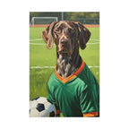 German Shorthaired Pointer Soccer Portrait canvas print by Tritan, front