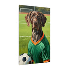 German Shorthaired Pointer Soccer Portrait canvas print by Tritan, side