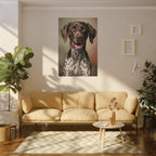 German Shorthaired Pointer Oil Portrait canvas print by Tritan, sofa wall