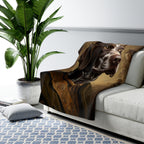 German Shorthaired Pointer Renaissance Royal sherpa blanket by Tritan, on sofa
