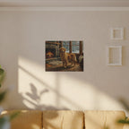 Golden Retriever Acrylic canvas print by Tritan, sofa wall