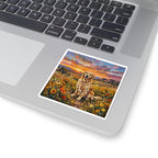 Golden Retriever Acrylic vinyl sticker by Tritan, on a laptop