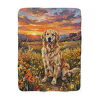 Golden Retriever Acrylic sherpa blanket by Tritan, front