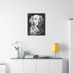 Golden Retriever Charcoal canvas print by Tritan, desk wall