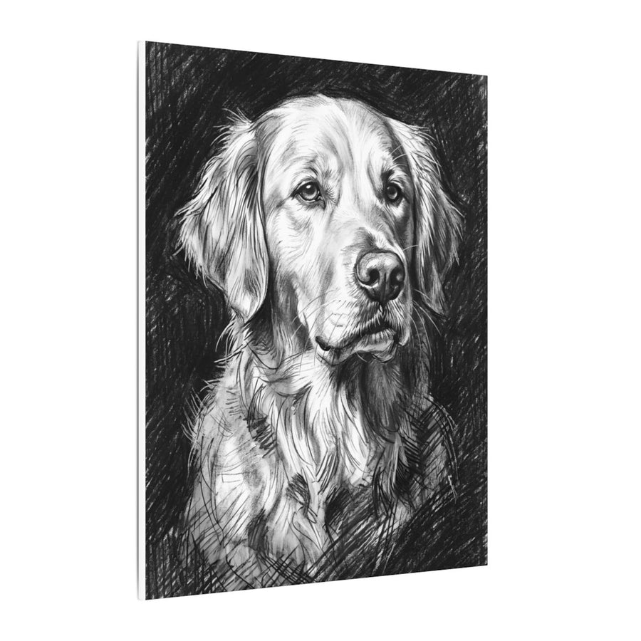 Golden Retriever Charcoal canvas print by Tritan, side