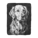 Golden Retriever Charcoal sherpa blanket by Tritan, front